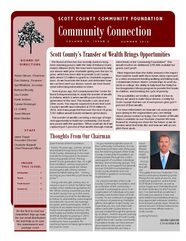 Summer 2013 Newsletter