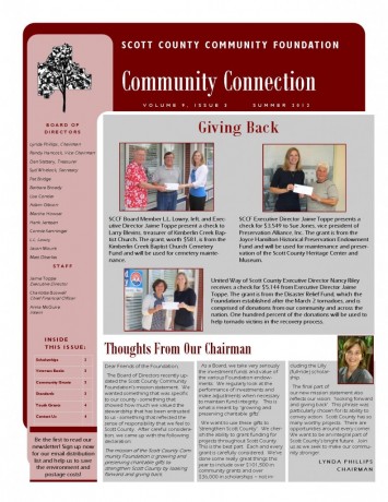 Summer 2012 Newsletter