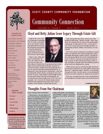 Fall 2012 Newsletter