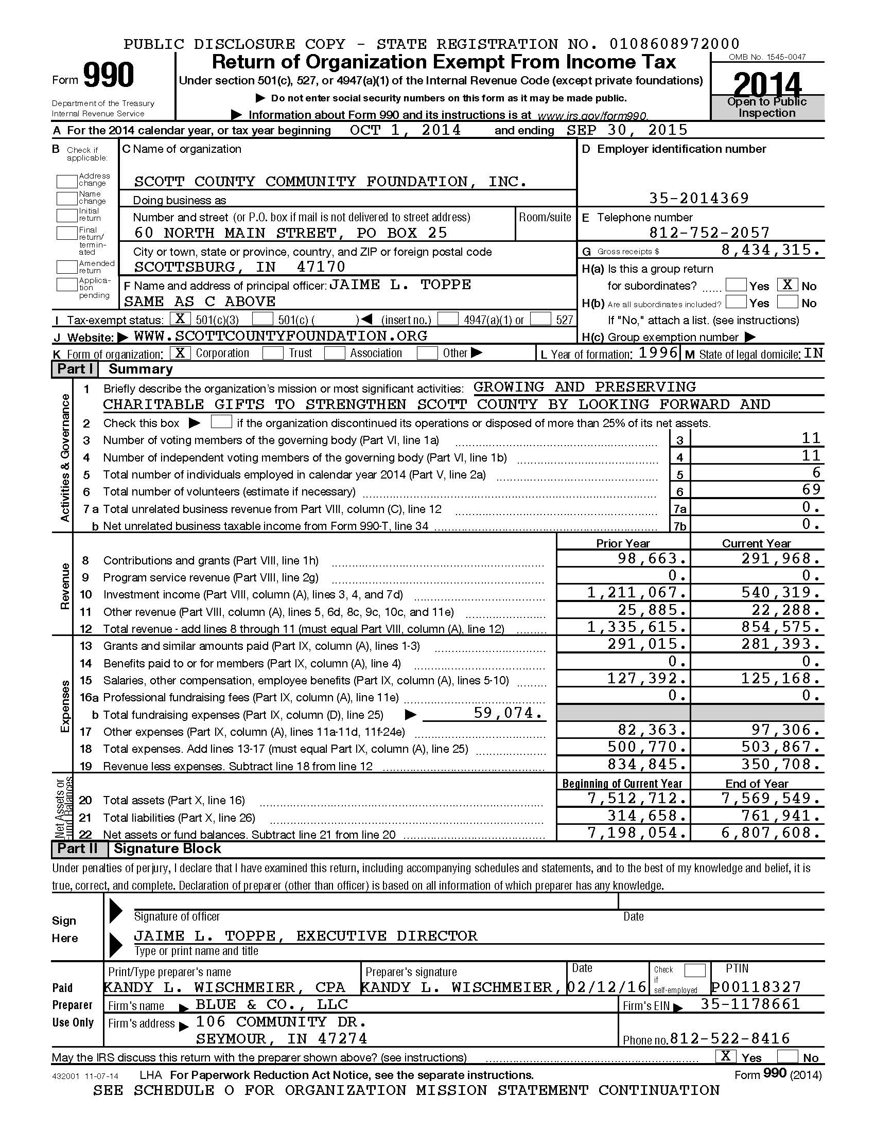 2014 IRS 990 Report