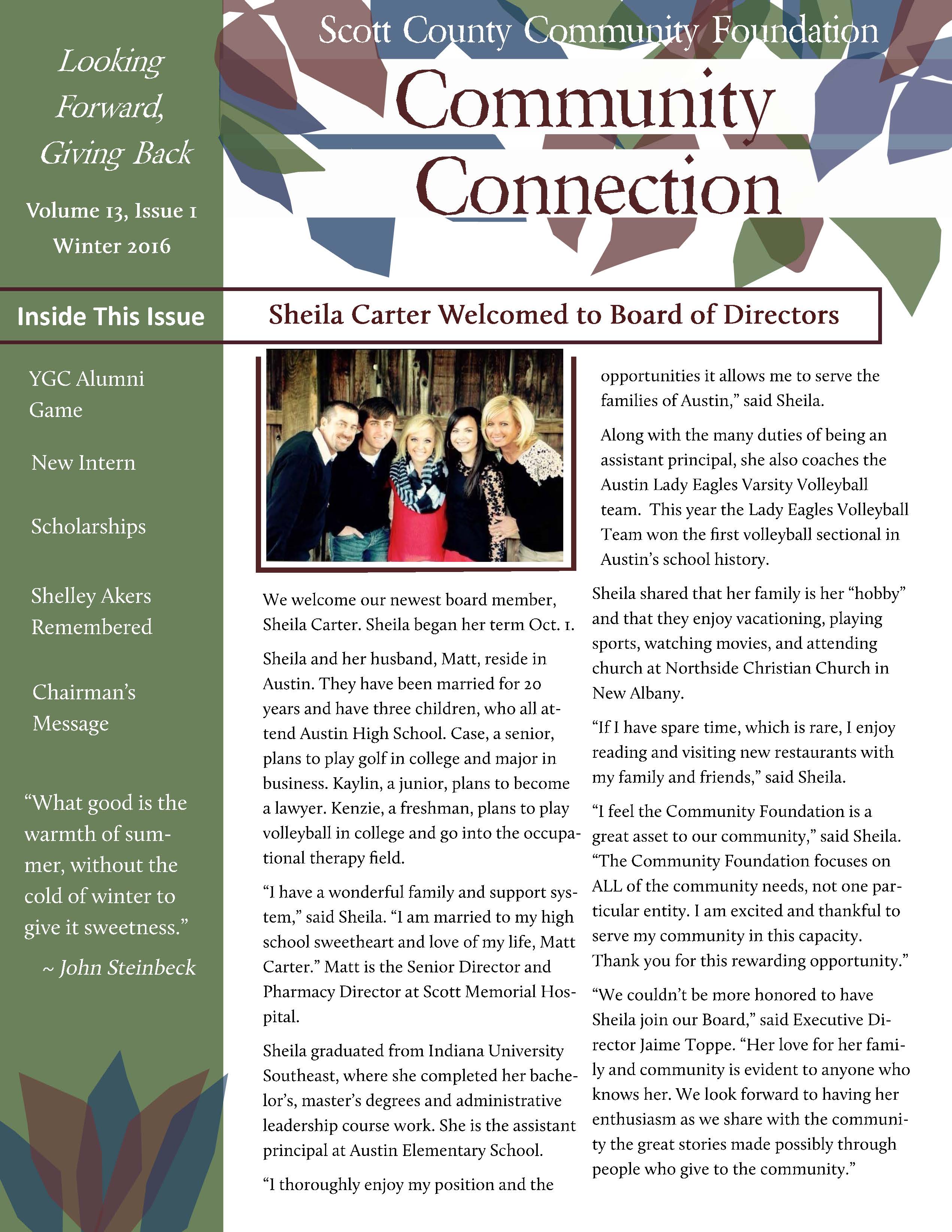 Winter 2016 Newsletter